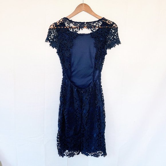 Lulu’s Everlasting Light Backless Lace Dress Navy - Picture 8 of 10